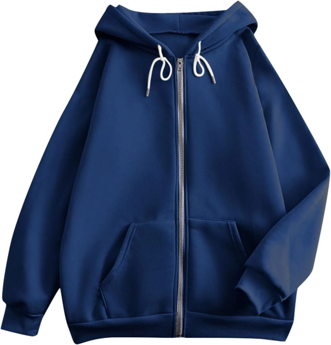 2025 Us Women'S Lightweight Casual Hooded Sweatshirts With Long Sleeves Pockets And Secure Zip Closure Oversized Thin Jacket