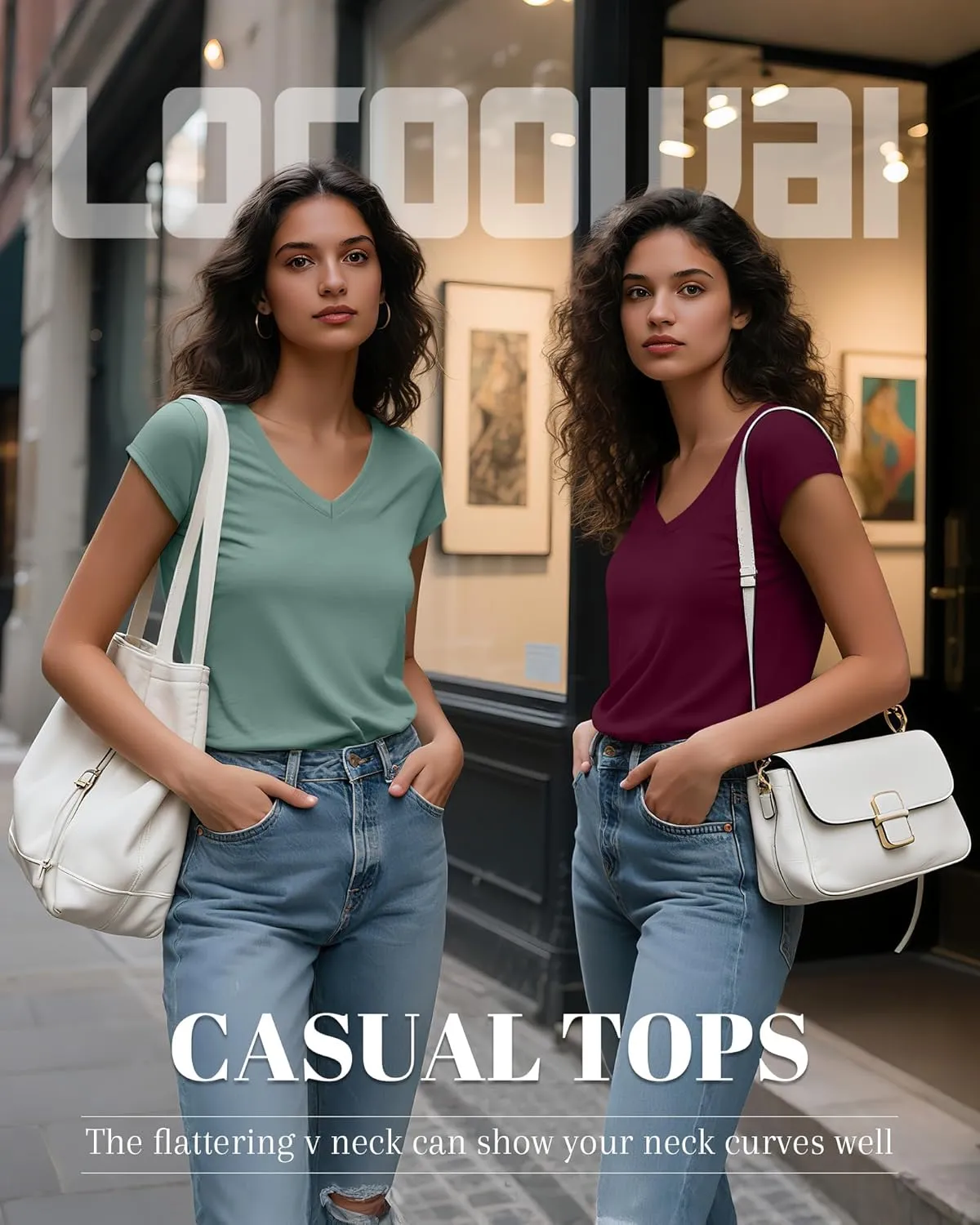 4 Pack Womens Cap Sleeve T Shirts, Cotton V Neck Shirts Casual Loose Fit Tank Tops Summer Basic Solid Color Tee