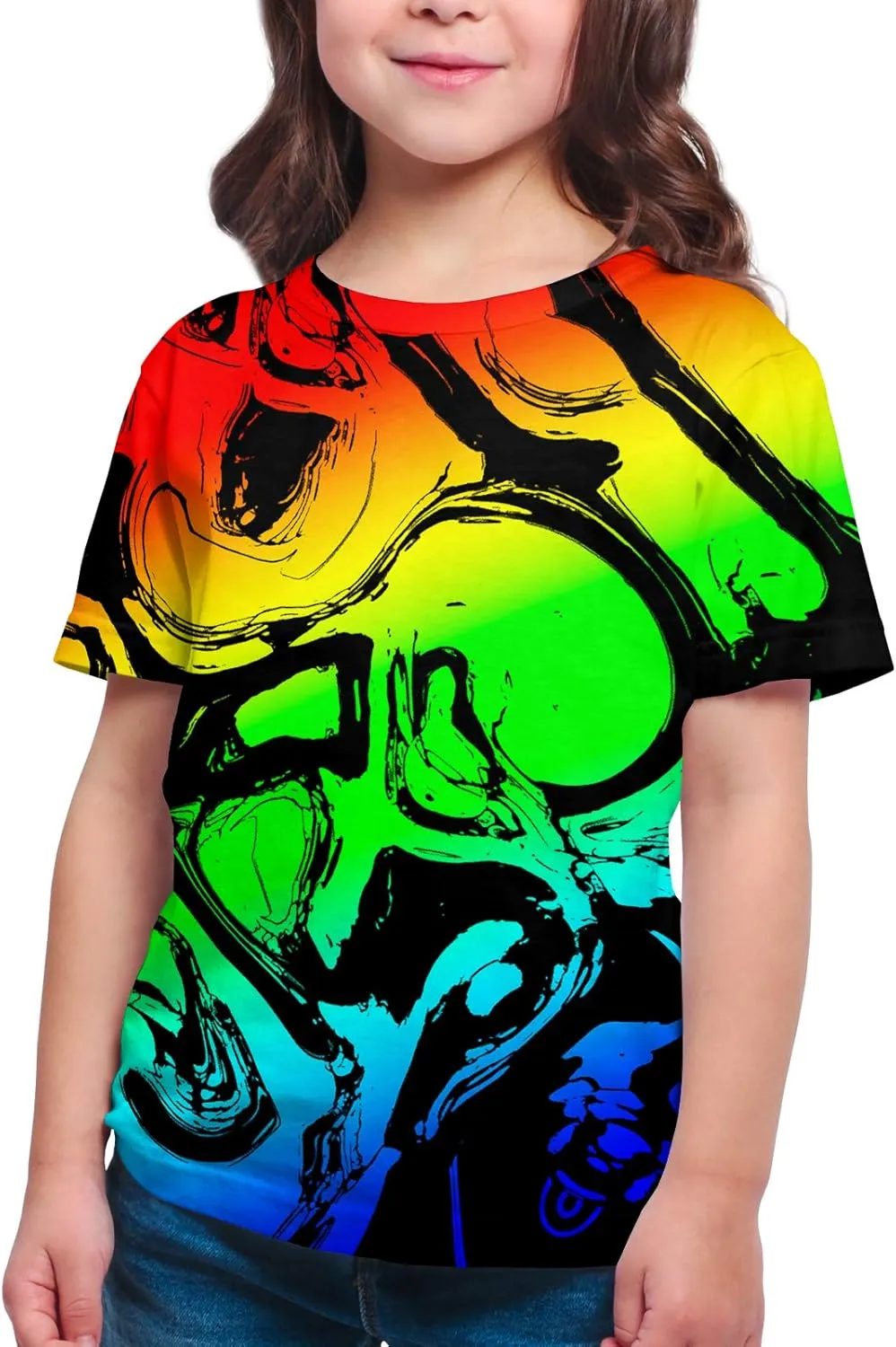 Boys Girls T Shirts 3D Printed Graphic Tees Shirts Crewneck Short Sleeve for Kids 6-16 Years