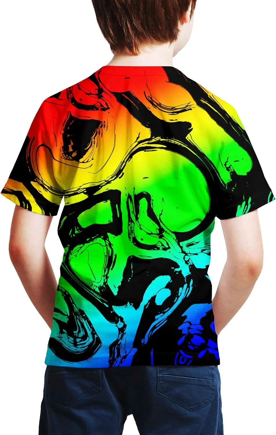 Boys Girls T Shirts 3D Printed Graphic Tees Shirts Crewneck Short Sleeve for Kids 6-16 Years