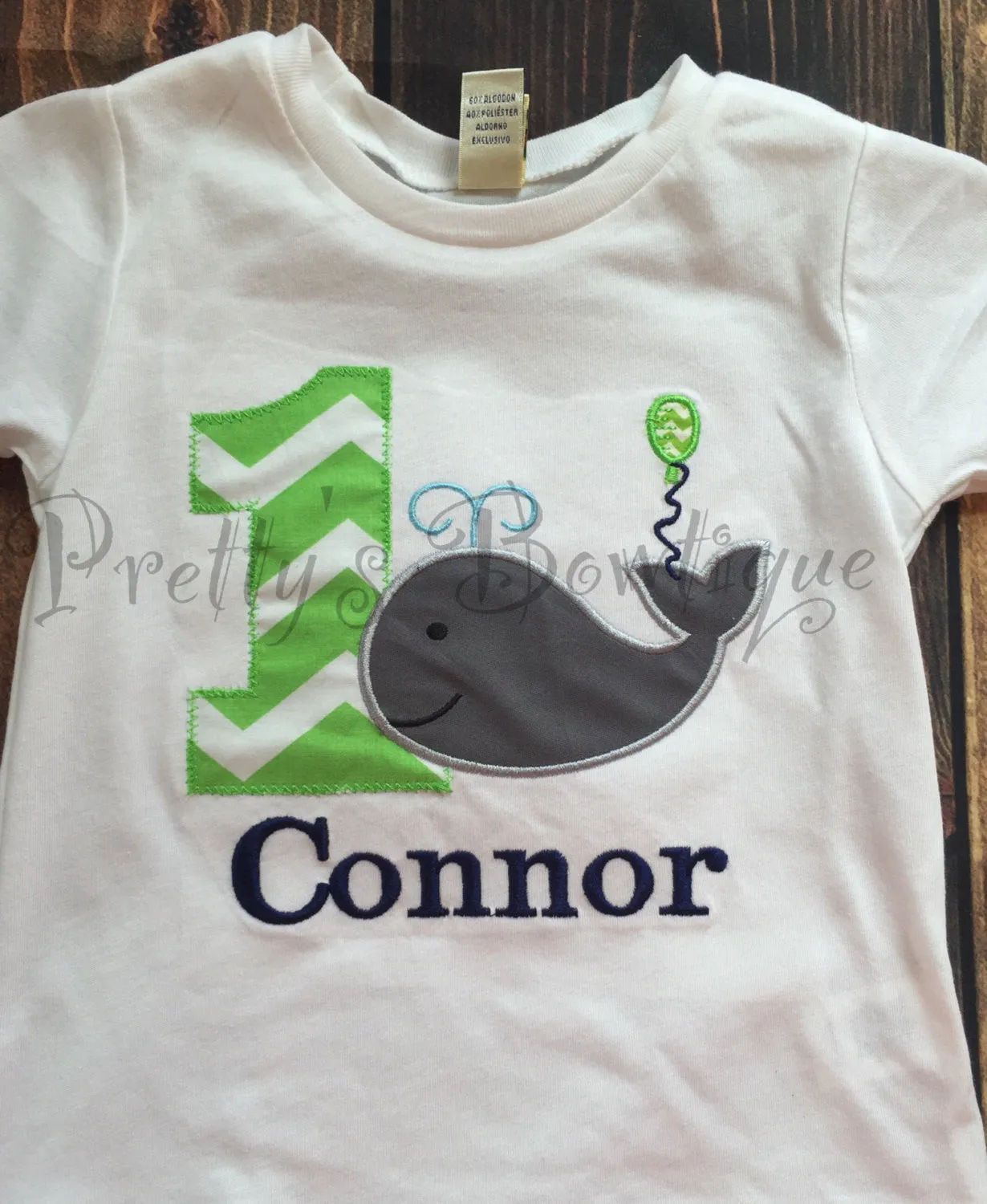 Boys Whale 1st Birthday Shirt or Bodysuit  - Custom Birthday outfit Whale - Lime