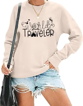 Magical Castle Sweatshirts for Womens Crewneck Long Sleeve Hoodies Letter Print Pullover Tops