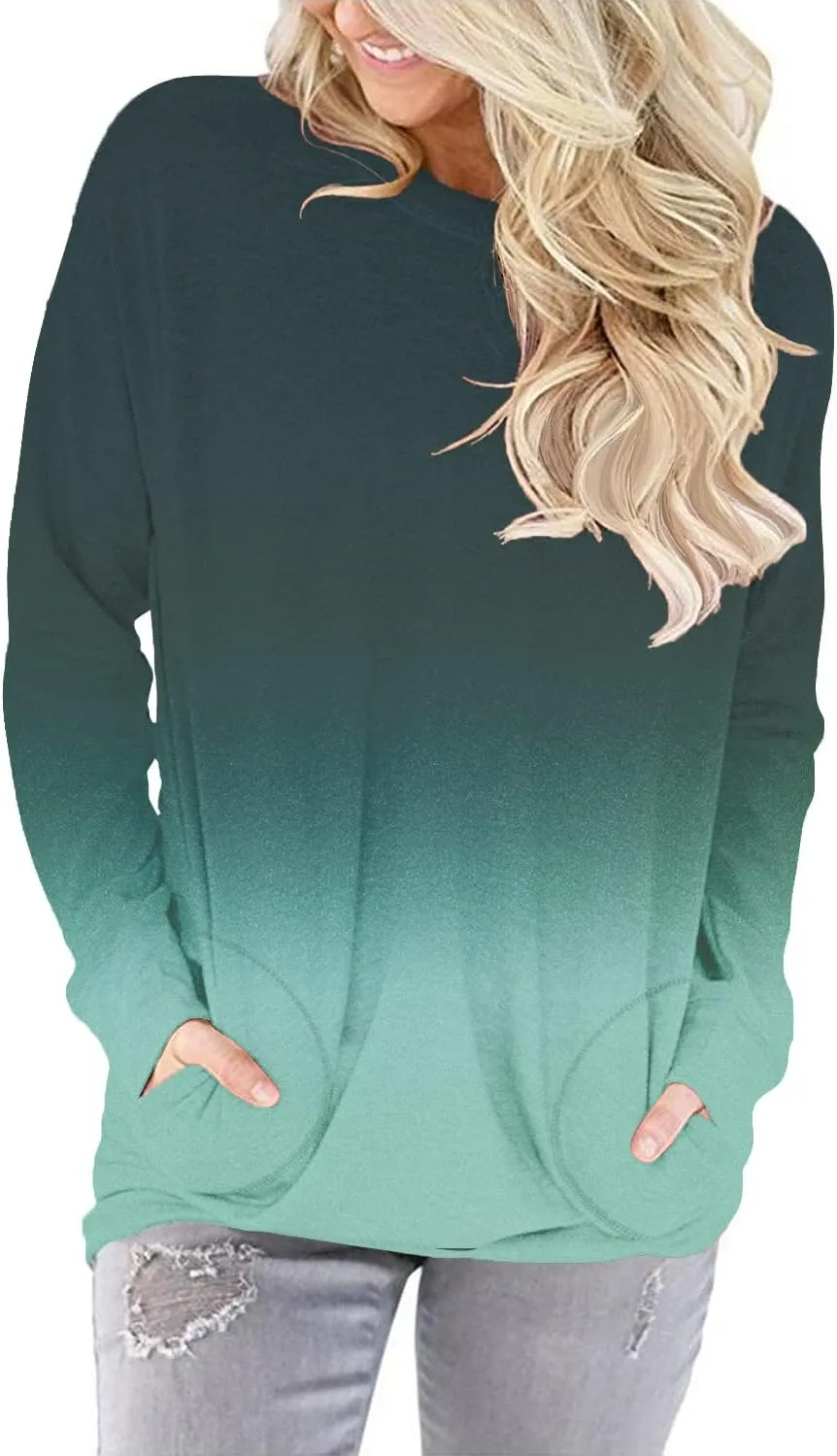 onlypuff Women's Pocket Shirt Graphic Tunic Tops Sweatshirts