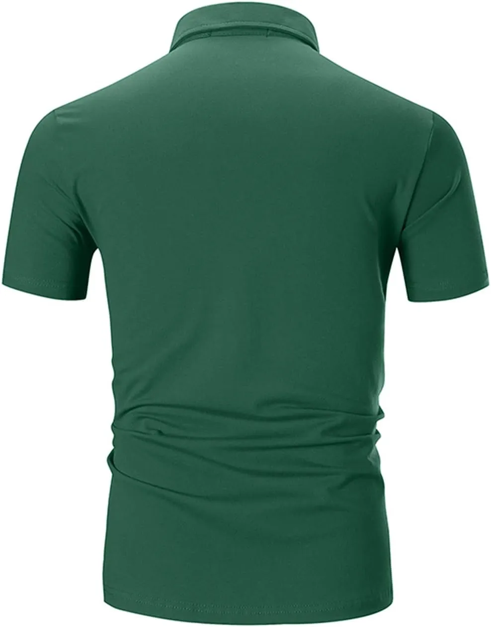 Polo Shirts for Men Short Sleeve Casual Fit Plaid Collar T-Shirts