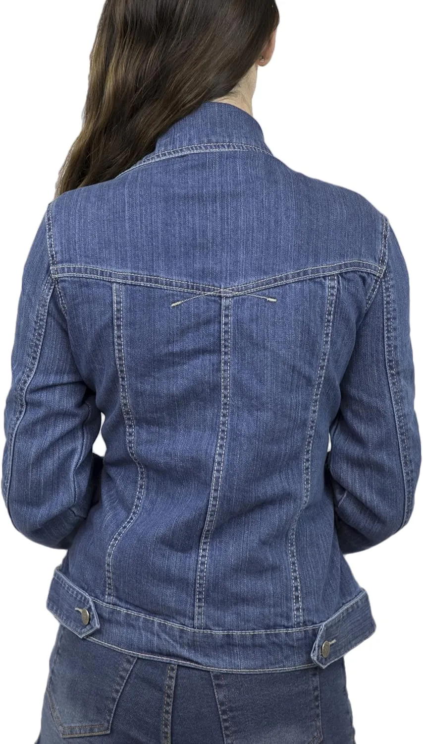 Skylinewears Women Denim Jacket Button UP Long Sleeve Ladies Stretch Trucker Jean Jackets