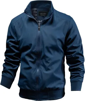 TLZC Men's Casual Jacket Outdoor Windbreaker Lightweight Softshell Flight Bomber Jackets