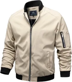TLZC Men's Lightweight Bomber Jacket Windbreaker Slim Fit Active Coat Outerwear