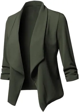 Women's Business Casual Blazers Lightweight Office Jacket Plus Size Open Front Blazer Cropped Blazer Dressy Jackets