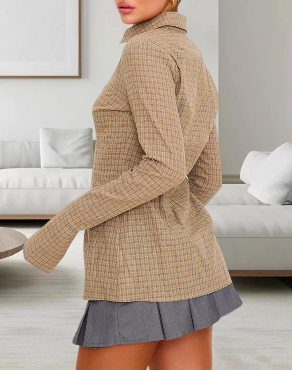 Women's Button Down Shirts Classic Fit Dress Shirt Work Casual Long Sleeve Blouse Tops